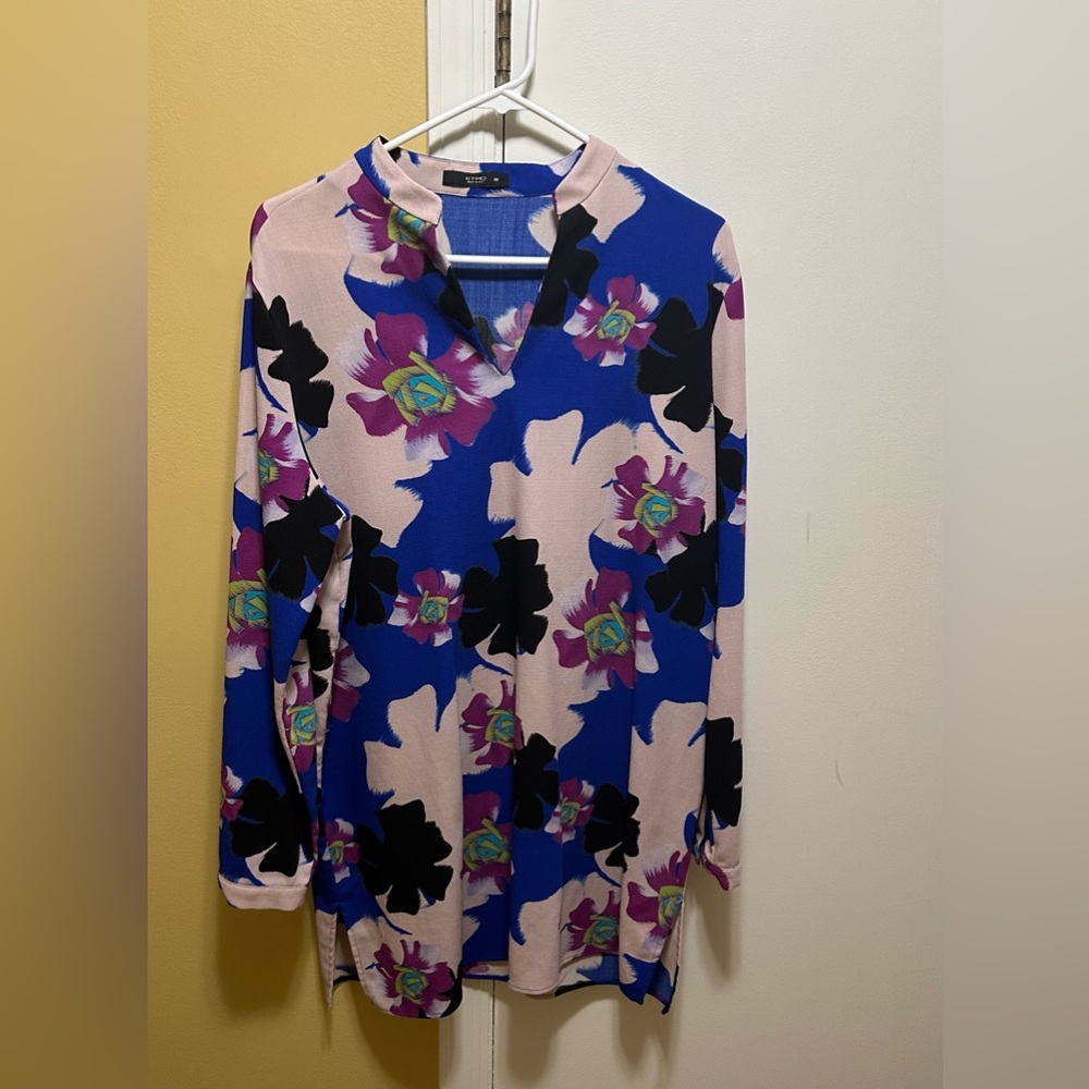 ETRO Floral 100% Lana Wool Long Sleeve Mini Dress (48/US size 12/14)
